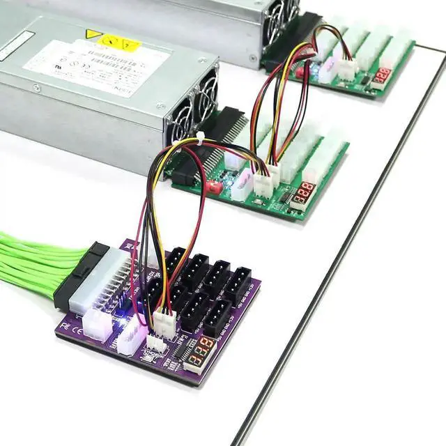Alt view image 4 of 4 - ATX Power Supply Breakout Board with 4 Pin and 6 Pin Power Connector Mining Breakout Board LED Display for CHIA Mining Miner