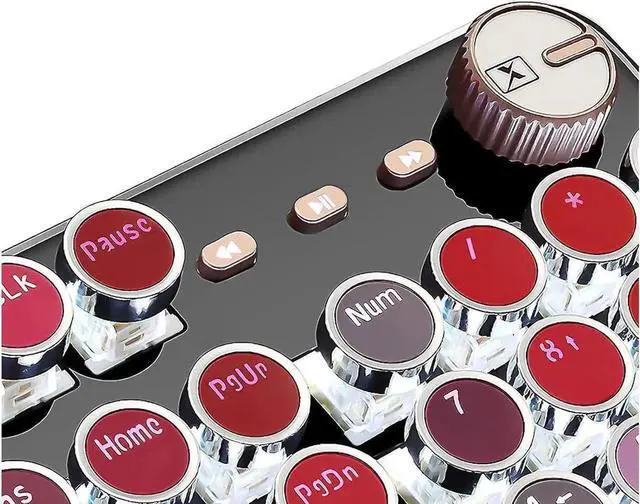 Alt view image 2 of 7 - JAENFONG Typewriter Style Mechanical Gaming Keyboard, Retro Steampunk Vintage Keyboard with White