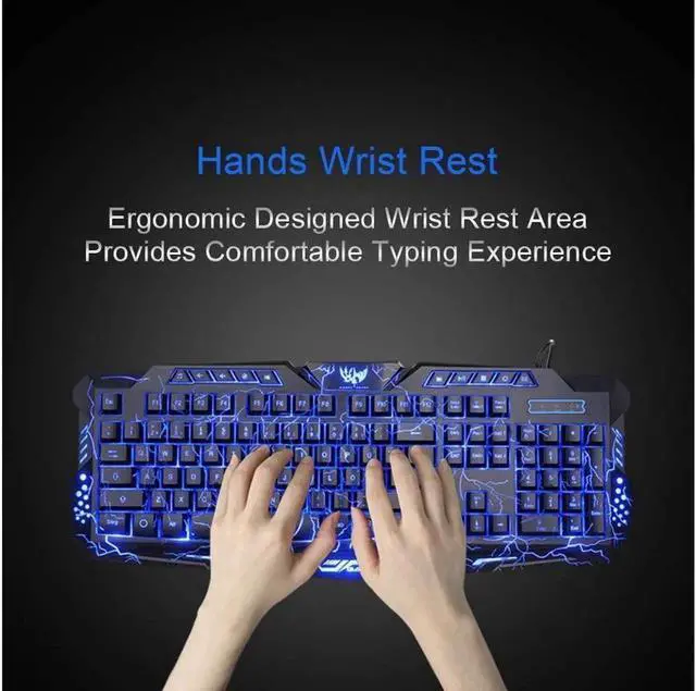 Alt view image 4 of 7 - JAENFONG Gaming Keyboard and Mouse,USB Wired Backlit Gaming Mouse and Keyboard Combo,Letters Glow