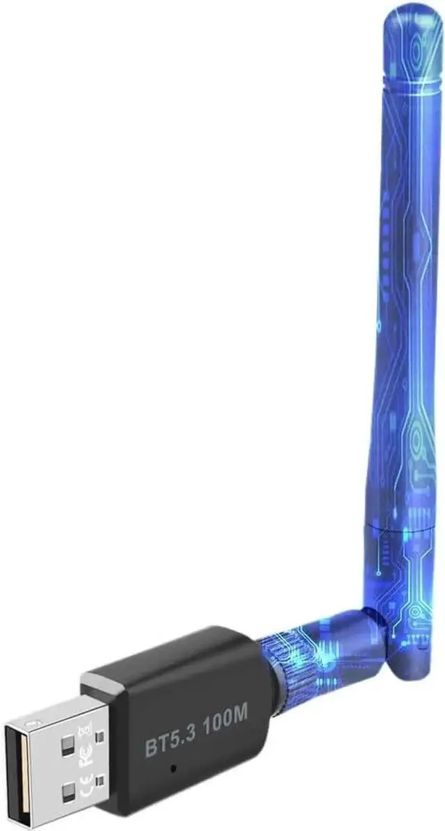 Main image of USB Bluetooth Adapter 5.3 , Long-Distance Bluetooth 5.3 Dongle PC, 100M Audio Transmission, Low Latency EDR Bluetooth Receiver for Bluetooth Keyboard Mouse, Support Windows 10/11/8.1 (Plug and Play)