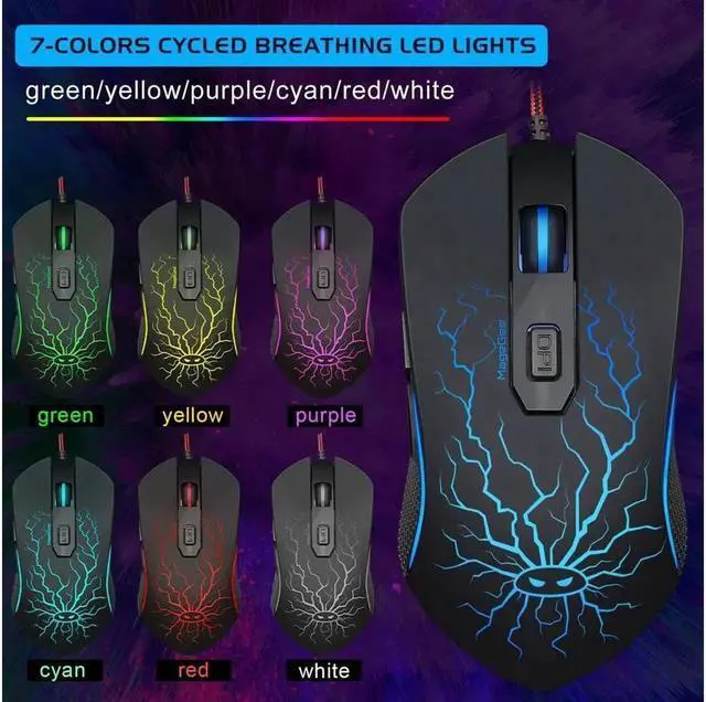 Alt view image 3 of 7 - JAENFONG Game keyboard and mouse combination, K1 LED rainbow backlight keyboard, with 104 key computer game keyboard, suitable for PC / laptop Black