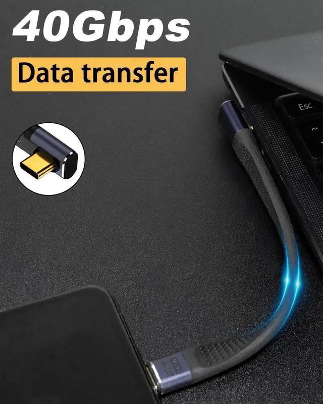 Alt view image 2 of 6 - JAENFONG USB 4.0 40Gbps Thunderbolt 4 Data Sync SSD Cable Male to Female PD 240W 5A Fast Charging USB C to Type C 8K@60Hz USB-C for iPhone 16 Pro Max MacBook