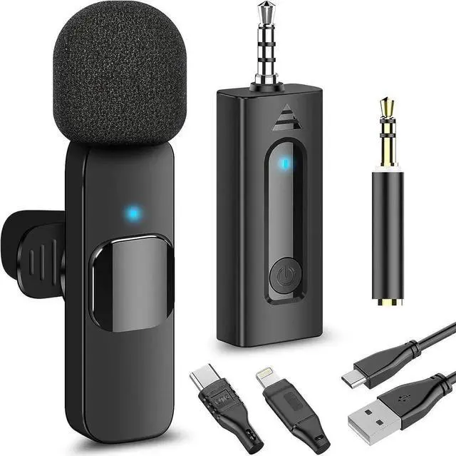 Main image of Professional Wireless Lavalier Microphone for iPhone, Android Phone, Camera - Recording Omnidirectional Condenser Mic Ultra Low Delay, Lapel Noise canceling Mic for Video YouTube Interview Tikt