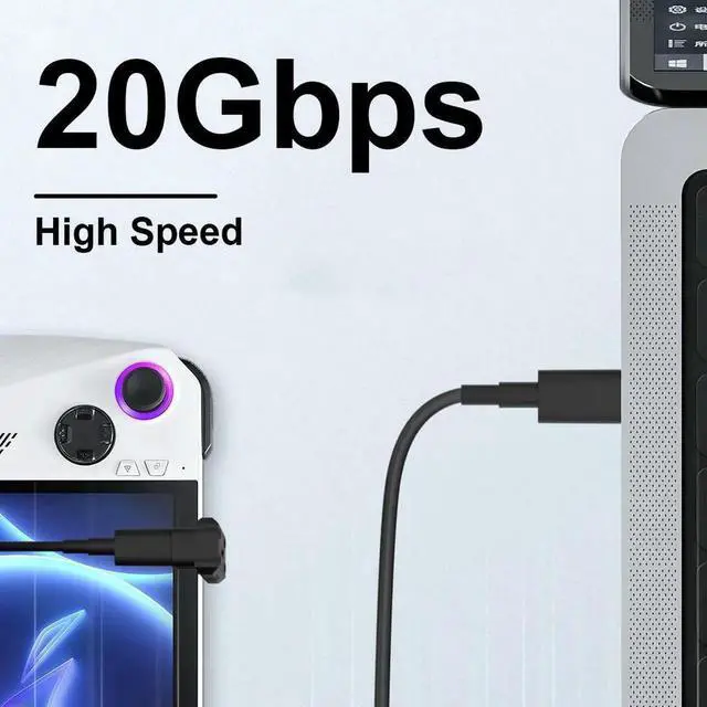 Alt view image 6 of 7 - USB-C To USB-C Adapter 20Gbps USB-C Male To USB-C Female Adapter 8K@60Hz 180 Degree U-shaped for Rog Ally/NS Switch Console
