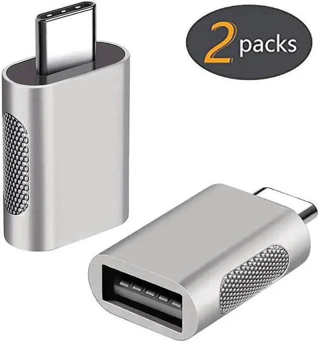 Main image of USB C to USB Adapter(2 Pack), USB-C to USB 3.0 Adapter,USB Type-C to USB,Thunderbolt 3 to USB Female Adapter OTG for MacBook Pro 2019,MacBook Air 2020,iPad Pro 2020 ,More Type-C Devices Silver