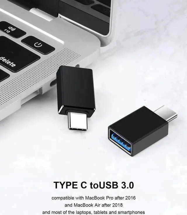 Alt view image 2 of 7 - 5Pack USB C to USB Adapters, Type C to USB 3.0 USBC Adapter Side by Side Male to USB 3.0 Female Typec Adaptor for MacBook Pro/Air 2021, iMac iPad Mini 6, Thunderbolt 3/4 Type C OTG Adaptador Converter