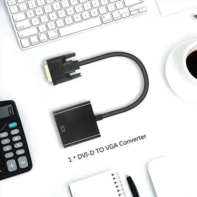 Alt view image 3 of 7 - JAENFONG DVI to VGA Adapter, 1080p Active DVI-D to VGA Adapter Converter 24+1 Male to Female Adapter (Color: Black)