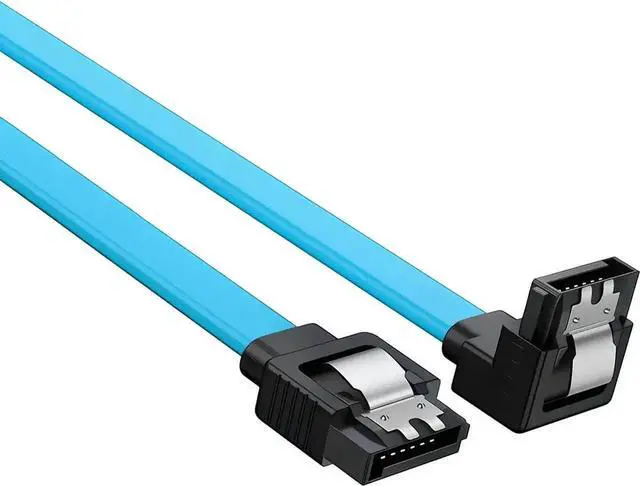 Alt view image 2 of 6 - JAENFONG SATA Cable III, 3 Pack SATA Cable III 6Gbps 90 Degree Right Angle with Locking Latch 18 Inch for SATA HDD, SSD, CD Driver, CD Writer - Blue