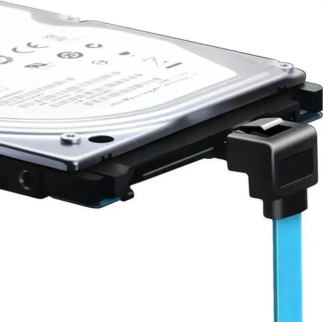 Alt view image 6 of 6 - JAENFONG SATA Cable III, 3 Pack SATA Cable III 6Gbps 90 Degree Right Angle with Locking Latch 18 Inch for SATA HDD, SSD, CD Driver, CD Writer - Blue