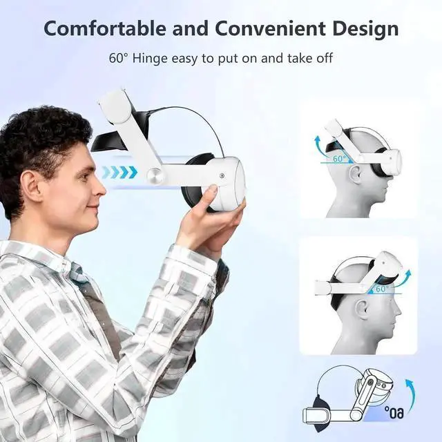 Alt view image 4 of 7 - Head Strap for Meta Quest 3, Comfort Adjustable Elite Strap Replacement for O-culus Quest 3 Reduce Pressure, Soft Cushion VR Headset Accessories For Longer immersion in Virtual Reality Video Games
