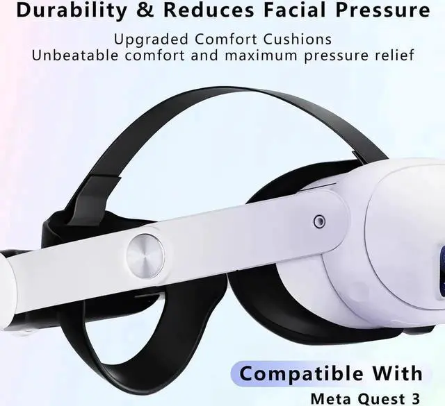 Alt view image 5 of 7 - Head Strap for Meta Quest 3, Comfort Adjustable Elite Strap Replacement for O-culus Quest 3 Reduce Pressure, Soft Cushion VR Headset Accessories For Longer immersion in Virtual Reality Video Games