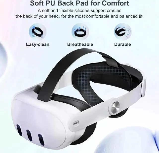 Alt view image 6 of 7 - Head Strap for Meta Quest 3, Comfort Adjustable Elite Strap Replacement for O-culus Quest 3 Reduce Pressure, Soft Cushion VR Headset Accessories For Longer immersion in Virtual Reality Video Games