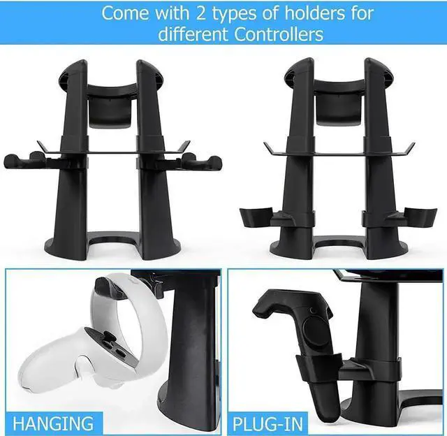 Alt view image 5 of 7 - JAENFONG VR Stand, Headset Display Holder and Controller Holder Mount Station for Oculus Quest/Quest 2/Rift/Rift S/GO/HTC Vive/Vive Pro/Valve Index VR Headset and Touch Controllers