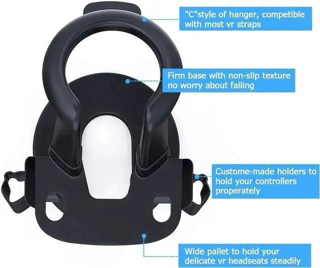 Alt view image 2 of 7 - JAENFONG VR Stand, Headset Display Holder and Controller Holder Mount Station for Oculus Quest/Quest 2/Rift/Rift S/GO/HTC Vive/Vive Pro/Valve Index VR Headset and Touch Controllers