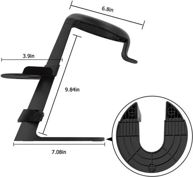 Alt view image 4 of 7 - JAENFONG VR Stand, Headset Display Holder and Controller Holder Mount Station for Oculus Quest/Quest 2/Rift/Rift S/GO/HTC Vive/Vive Pro/Valve Index VR Headset and Touch Controllers