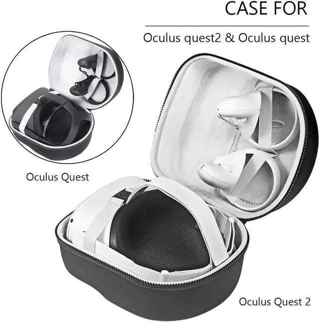 Alt view image 6 of 7 - JAENFONG Carry Case for Oculus Quest 2/Oculus Quest All-in-one VR Gaming Headset Travel Case Protective Bag High Capacity Storage Cover for Gaming Touch Controllers, Charge Cable and Adapter (Black)