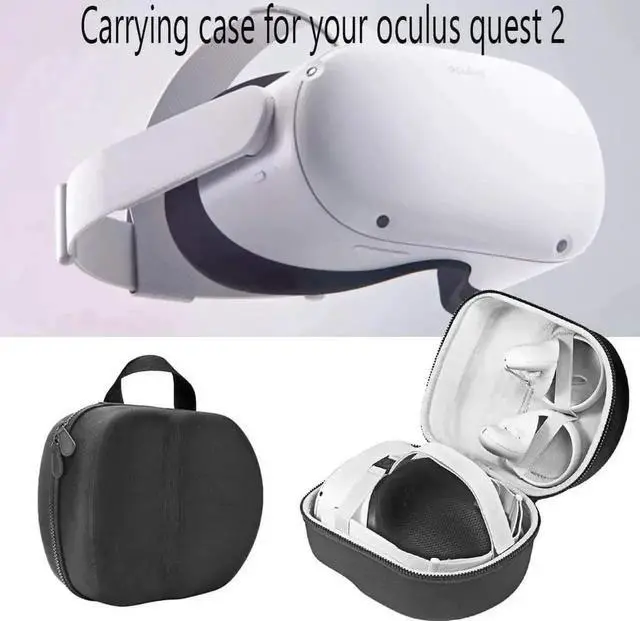 Alt view image 4 of 7 - JAENFONG Carry Case for Oculus Quest 2/Oculus Quest All-in-one VR Gaming Headset Travel Case Protective Bag High Capacity Storage Cover for Gaming Touch Controllers, Charge Cable and Adapter (Black)