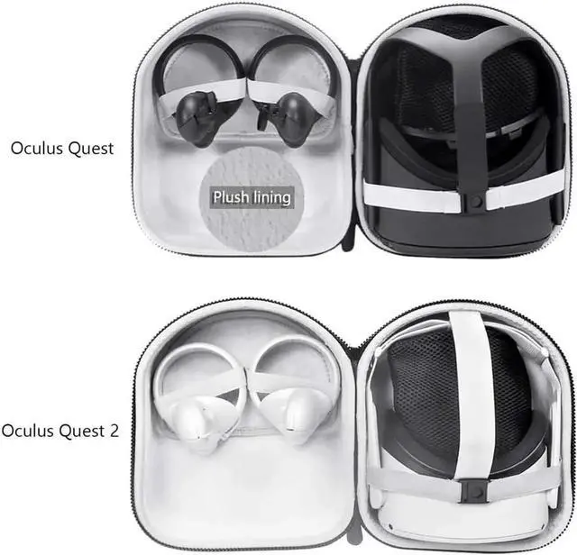 Alt view image 2 of 7 - JAENFONG Carry Case for Oculus Quest 2/Oculus Quest All-in-one VR Gaming Headset Travel Case Protective Bag High Capacity Storage Cover for Gaming Touch Controllers, Charge Cable and Adapter (Black)