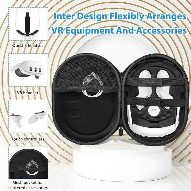 Alt view image 5 of 7 - Hard Carrying Case Compatible with Me-ta/O-culus Quest 3, for Quest 3 Carry Case Suitable for Travel and Home Storage, Portable Protection Accessories for Quest 3