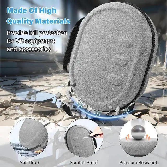Alt view image 4 of 7 - Hard Carrying Case Compatible with Me-ta/O-culus Quest 3, for Quest 3 Carry Case Suitable for Travel and Home Storage, Portable Protection Accessories for Quest 3