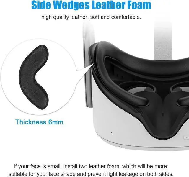 Alt view image 7 of 7 - Resilient VR Facial Vent Soft Interface Bracket & Anti-Leakage Light PU Leather Foam Face Cover Replacement Pad Custom Comfort Accessories 7-Piece Set for Oculus Quest 2 (7-in-1)