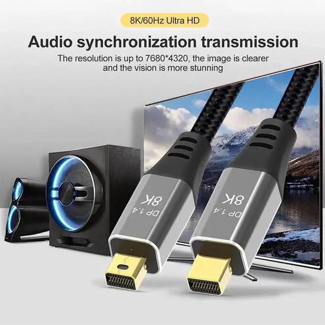 Alt view image 5 of 7 - JAENFONG Mini DisplayPort to Mini DisplayPort Cable 6.6 Feet 8K 60hz Cable Ultra-HD UHD 4K 144hz Mini DP to MiniDP Cable 7680 * 4320 for Video PC Laptop TV