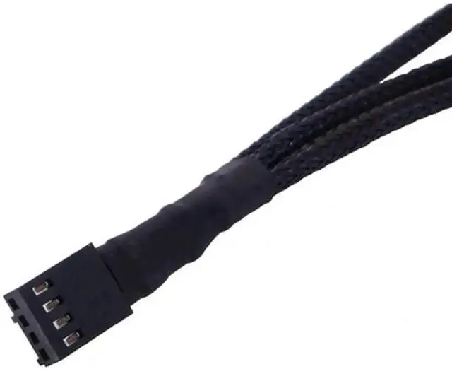 Alt view image 3 of 7 - JAENFONG PWM Fan Splitter Adapter Cable Sleeved Braided Y Splitter Computer PC 4 Pin Fan Extension Power Cable 1 to 3 Converter 10.6 inches 5-Pack