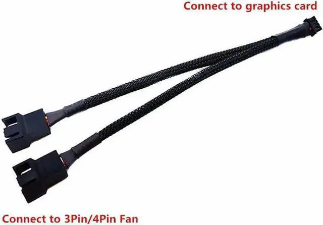 Alt view image 6 of 7 - JAENFONG PWM Fan Splitter Cable 1 to 2 Converter, Black Case Fan Splitter Cable, Case Fan Power Duplicator Converter, Dual Case Fan Power Adapter, 10.6 inch (2 Pack)