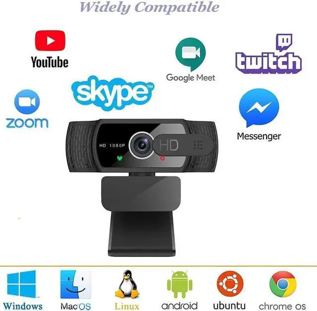 Alt view image 2 of 7 - JAENFONG 1080P Webcam with Microphone - FHD Web Cam with Privacy Cover, Plug and Play USB Web Camera for Desktop & Laptop Video Conferencing/Calling/Skype/YouTube/Zoom/Facet