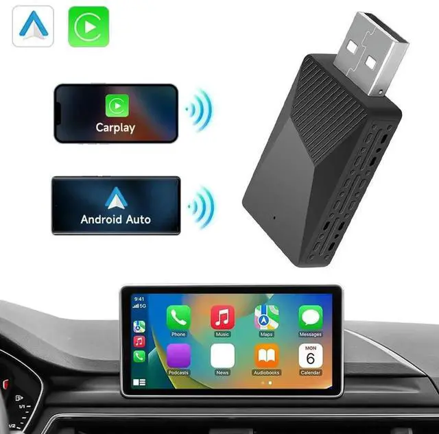 Alt view image 6 of 7 - Wired To Wireless Carplay & Android Auto Wireless Adapter USB Plug and Play 2 in 1 Dongle for OEM Wired Carplay Android Auto Car
