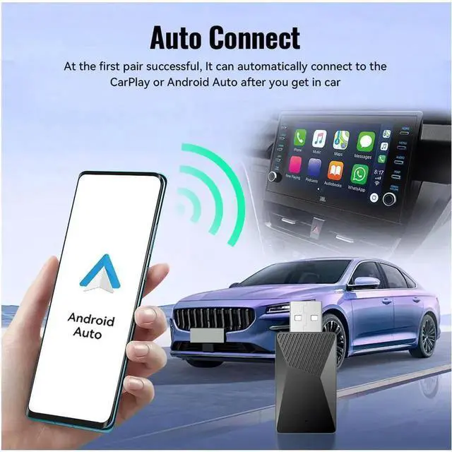 Alt view image 3 of 7 - Wired To Wireless Carplay & Android Auto Wireless Adapter USB Plug and Play 2 in 1 Dongle for OEM Wired Carplay Android Auto Car
