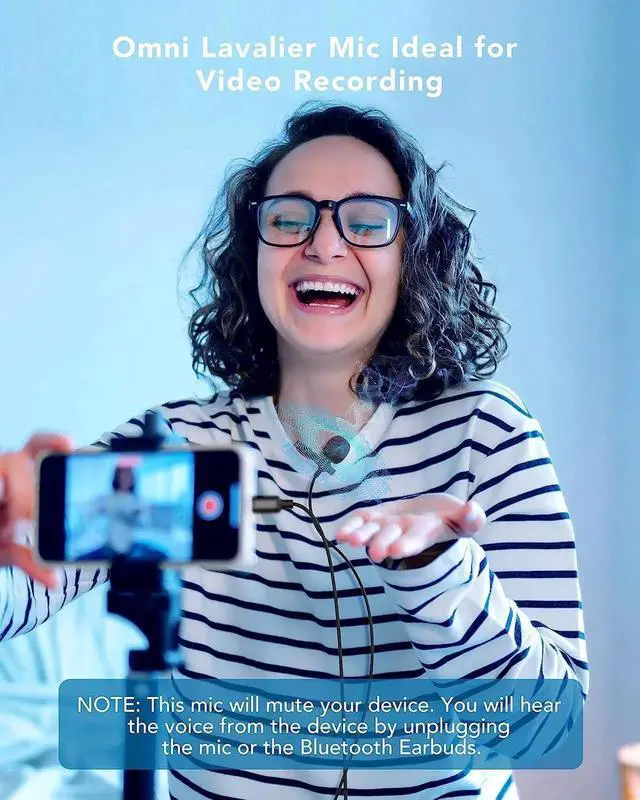 Alt view image 3 of 7 - JAENFONG Lavalier Microphone USB C Professional Lapel Clip-on Mic Omni Condenser Little Lav Mic for Video Recording External Noise Cancel Mic for Youtube Vlog ASMR Interview on Android Type-C Device