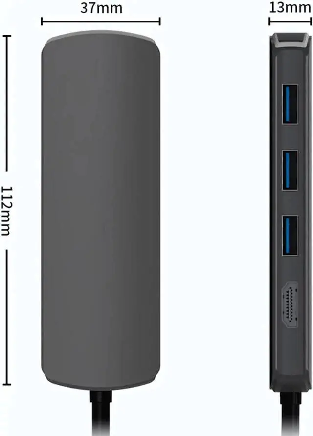 Alt view image 7 of 7 - JAENFONG -in-1 USB HUB Type C Docking Station USB 3.0 HDMI SD Slot TF Slot 3.5mm Jack Type C PD For Surface Go/Mac Pro