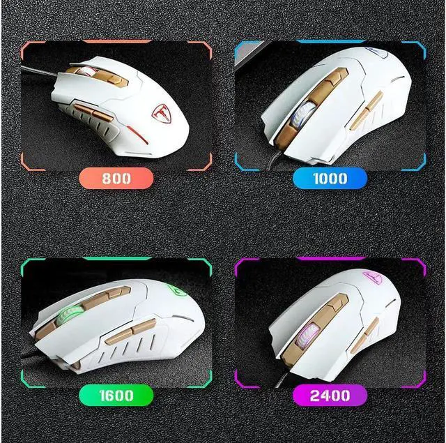 Alt view image 5 of 6 - JAENFONG Gaming Mouse Wired Breathing Light Ergonomic Game USB Computer Mice Multicolor Gamer Desktop Laptop PC Gaming Mouse, 6 Buttons for Windows 7/8/10/XP Vista Linux, Black White