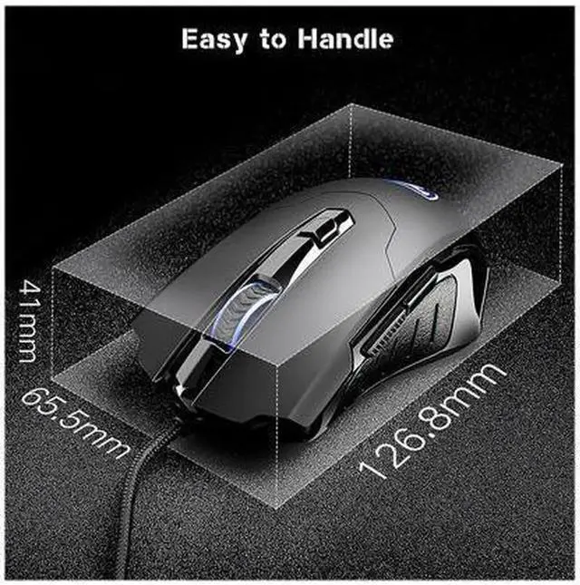 Alt view image 2 of 6 - JAENFONG Gaming Mouse Wired Breathing Light Ergonomic Game USB Computer Mice Multicolor Gamer Desktop Laptop PC Gaming Mouse, 6 Buttons for Windows 7/8/10/XP Vista Linux, Black