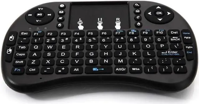 Alt view image 2 of 6 - JAENFONG Mini Computer Keyboard i8 2.4G Wireless Keyboard W/Touchpad Portable Keyboard W/Remote Control Compatible with Laptop/PC/Tablets/Windows/Mac/TV/Xbox/PS3/Raspberry Black
