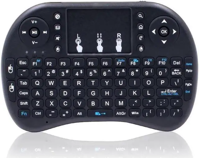 Main image of JAENFONG Mini Computer Keyboard i8 2.4G Wireless Keyboard W/Touchpad Portable Keyboard W/Remote Control Compatible with Laptop/PC/Tablets/Windows/Mac/TV/Xbox/PS3/Raspberry Black