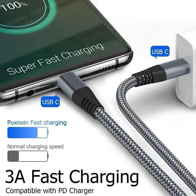 Alt view image 2 of 7 - USB C to USB C Cable 3.3ft 60W, 3Pack USB C Cable, PD Type C Charging Cable Fast Charging Compatible with MacBook Pro 2020, iPad Pro, iPad Air 4, Galaxy S20, Switch, Pixel, LG and Other USB C Charger