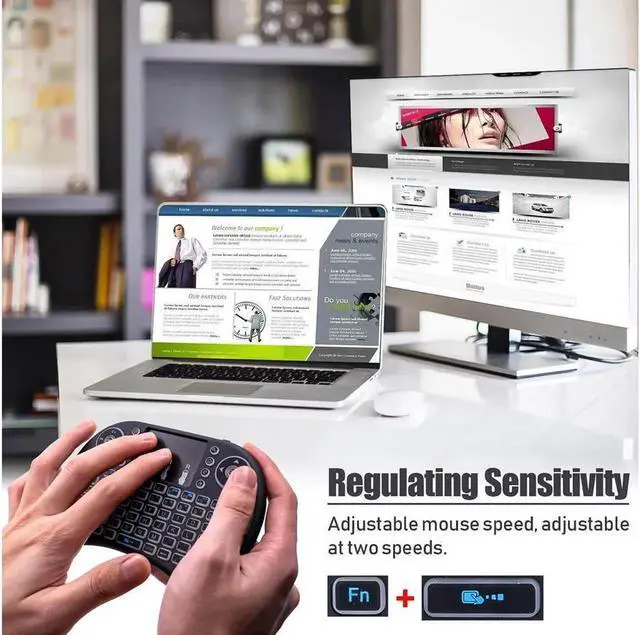 Alt view image 5 of 7 - JAENFONG Mini Computer Keyboard i8 2.4G Wireless Keyboard W/Touchpad Portable Keyboard W/Remote Control Compatible with Laptop/PC/Tablets/Windows/Mac/TV/Xbox/PS3/Raspberry Gray