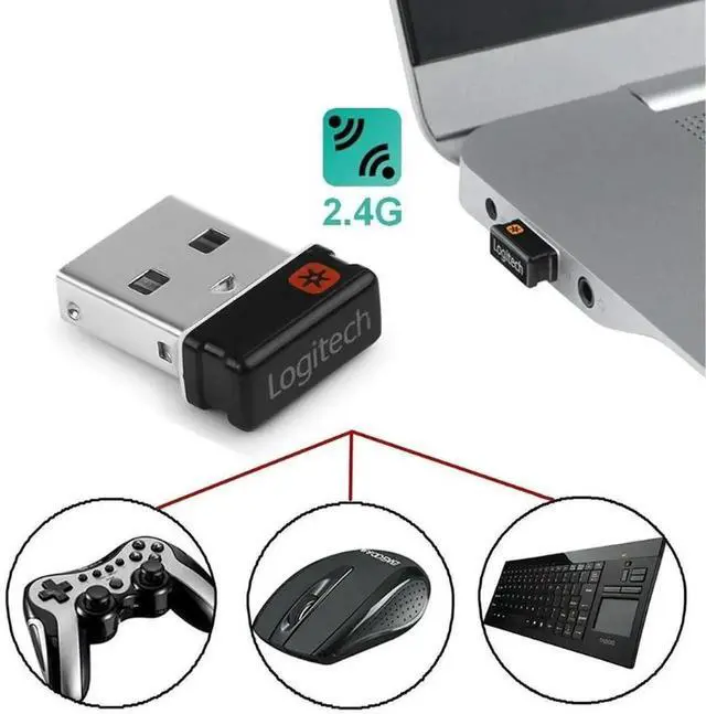 Alt view image 6 of 7 - Wireless Dongle Receiver Unifying USB Adapter for Mouse Keyboard Connect 6 Device for MX M905 M510 M505 M950