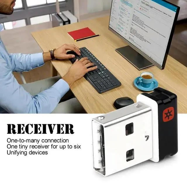 Alt view image 4 of 7 - Wireless Dongle Receiver Unifying USB Adapter for Mouse Keyboard Connect 6 Device for MX M905 M510 M505 M950