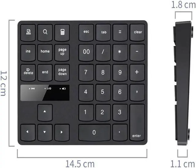 Alt view image 3 of 5 - JAENFONG 2.4G USB Wireless Numeric Keypad 35 Keys Charging Digital Keyboard Notebook Laptop Mini Numpad