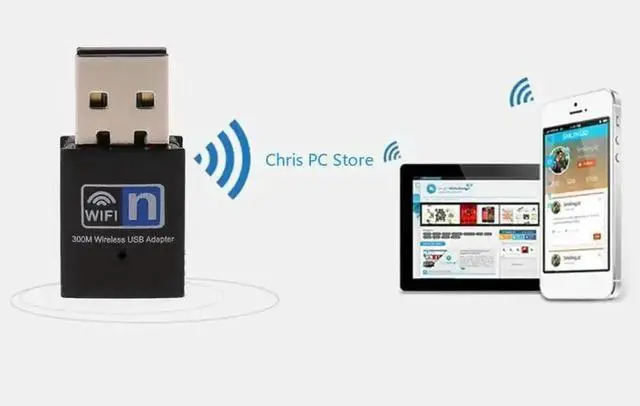 Alt view image 5 of 7 - Mini 300Mbps USB RTL8192 Dongle Adapter Wireless Receiver Card Antenna 802.11 n/g/b wi-fi LAN Adapter