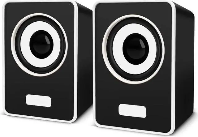 Main image of JAENFONG Computer Speakers, Phission Mini Speaker with Stereo Sound 6W USB Powered 3.5 mm AUX-in Portable Speaker for Computer, Laptop, Notebook, Desktop (Black)