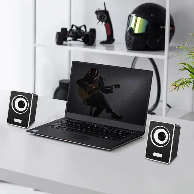 Alt view image 2 of 6 - JAENFONG Computer Speakers, Phission Mini Speaker with Stereo Sound 6W USB Powered 3.5 mm AUX-in Portable Speaker for Computer, Laptop, Notebook, Desktop (Black)