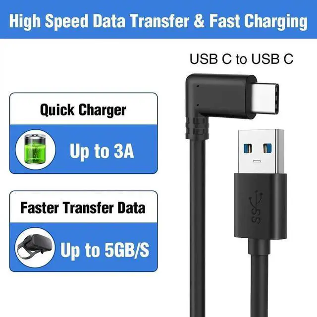 Alt view image 3 of 7 - for Oculus Quest Link Cable 10ft, USB 3.0 USB A to USB C Cable Quest Link Cable High Speed Data Transfer & Fast Charging Cable Compatible for Oculus Quest Headset and Gaming PC and All Type C Devices