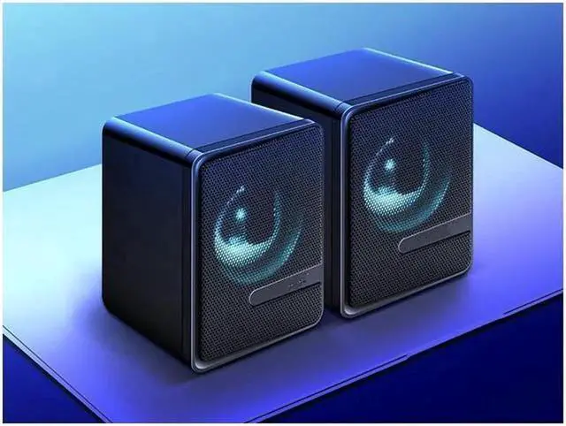Alt view image 4 of 7 - JAENFONG Computer Speakers S3 USB Light Double Gaming RGB Speakers PC Wired 2.0 USB Powered Volume Control Stereo Mini Speaker 3.5mm Aux Input for Desktop PC Ph