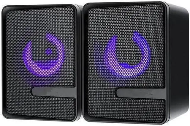 Main image of JAENFONG Computer Speakers S3 USB Light Double Gaming RGB Speakers PC Wired 2.0 USB Powered Volume Control Stereo Mini Speaker 3.5mm Aux Input for Desktop PC Ph