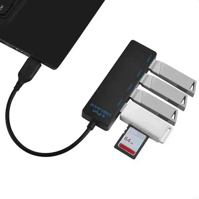 Alt view image 2 of 7 - Versatility 4Port USB3.0 Hub USB Splitter for Computers and TVs for Office Study Entertainment Use Highly Speed USB Hub
