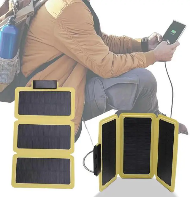 Alt view image 2 of 4 - Outdoor Solar Power Charger Ultra-Thin Portable Solar Power Bank Mobile Power Charger for Camping Hiking Picnic Climbing